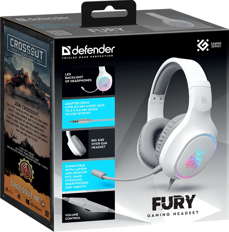 Defender - Zestaw słuchawkowy do gier Fury