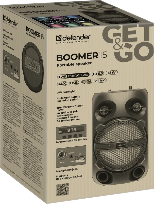 Defender - Przenośny głośnik Boomer 15