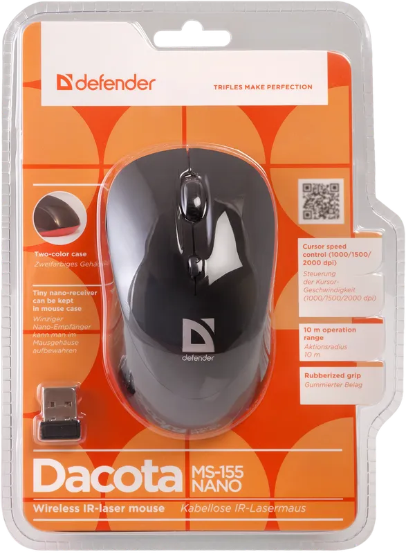 Defender - Bezprzewodowa mysz laserowa na podczerwień Dacota MS-155