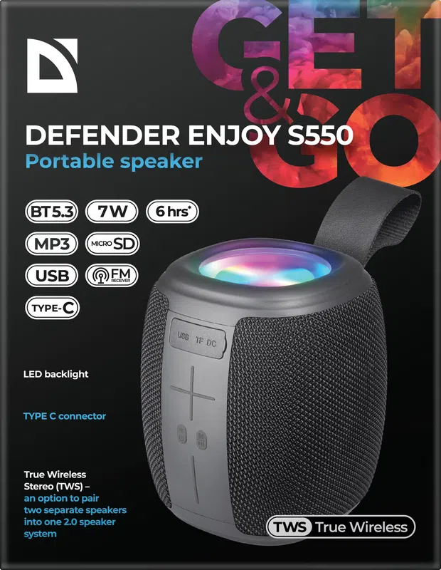 Defender - Przenośny głośnik Enjoy S550