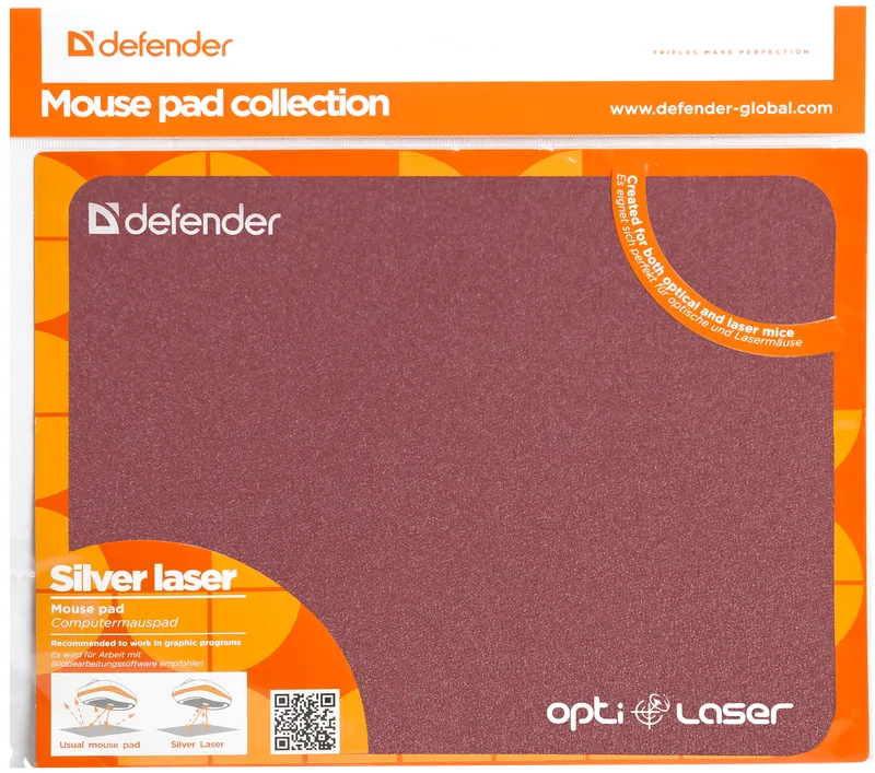 Defender - Podkładka pod mysz Silver opti-laser