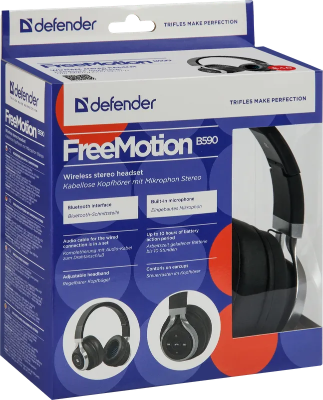 Defender - Bezprzewodowy zestaw słuchawkowy stereo FreeMotion B590