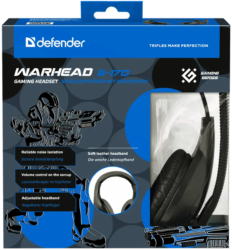Defender - Zestaw słuchawkowy do gier Warhead G-170
