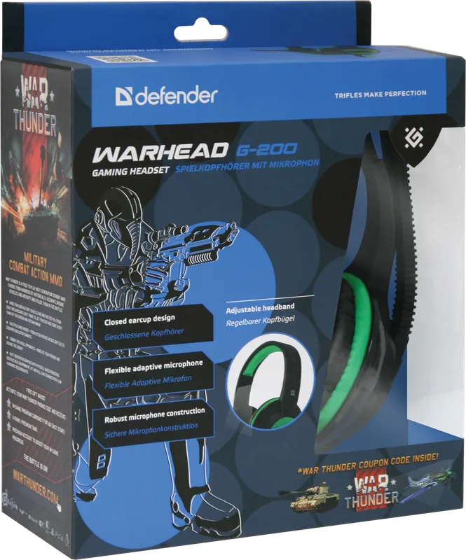 Defender - Zestaw słuchawkowy do gier Warhead G-200