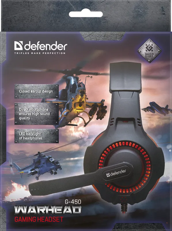 Defender - Zestaw słuchawkowy do gier Warhead G-450
