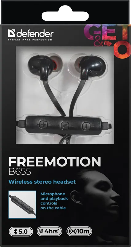 Defender - Bezprzewodowy zestaw słuchawkowy stereo FreeMotion B655
