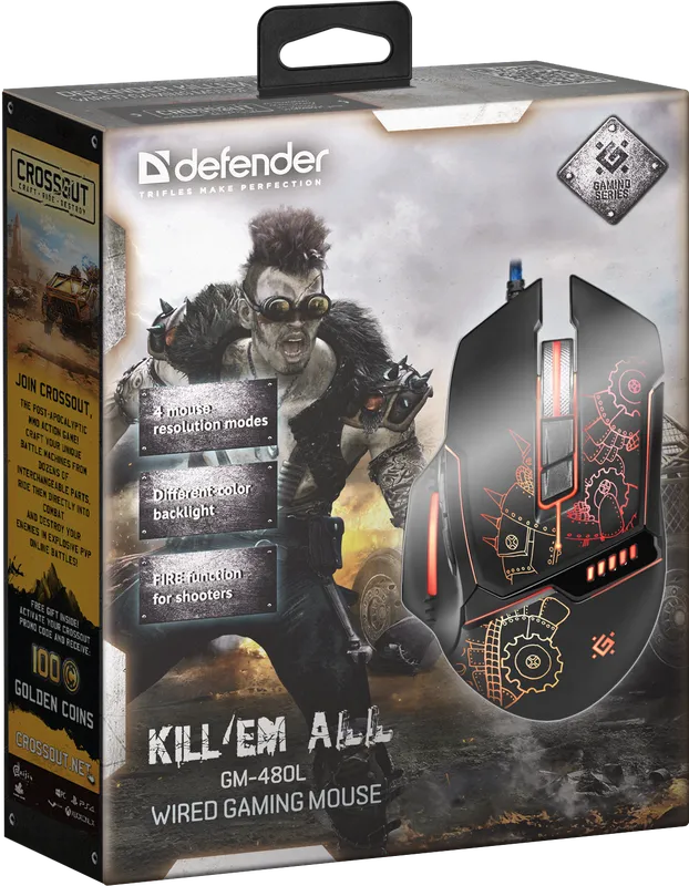 Defender - Przewodowa mysz do gier Kill'em All GM-480L