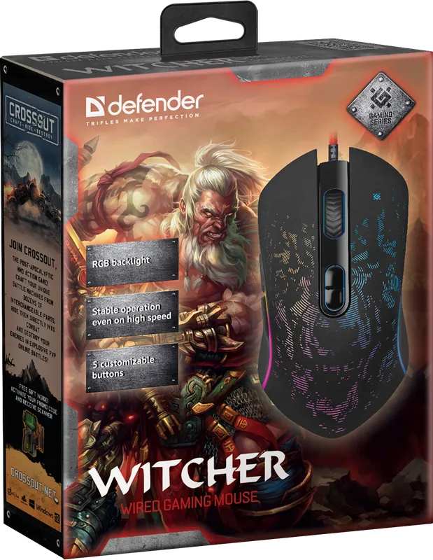 Defender - Przewodowa mysz do gier Witcher GM-990
