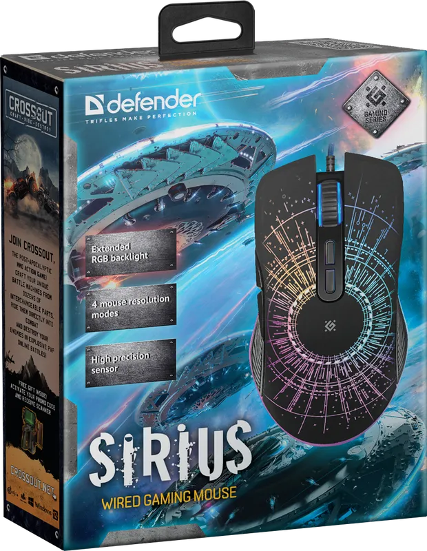 Defender - Przewodowa mysz do gier Sirius GM-660L