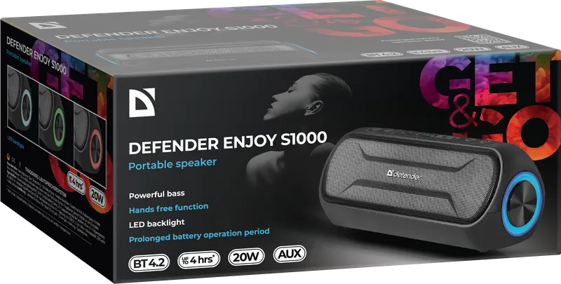 Defender - Przenośny głośnik Enjoy S1000