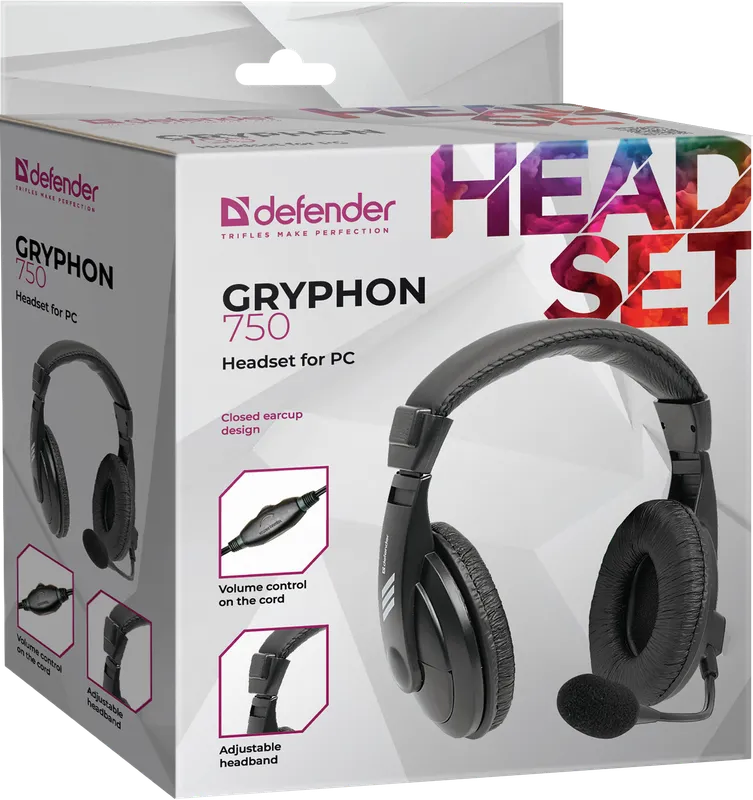 Defender - Zestaw słuchawkowy do komputera Gryphon 750