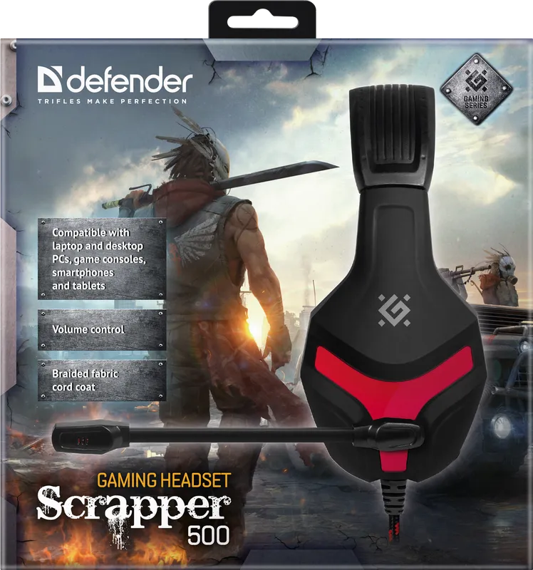 Defender - Zestaw słuchawkowy do gier Scrapper 500