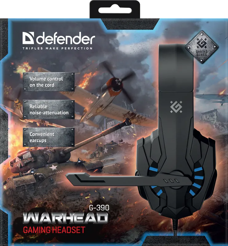Defender - Zestaw słuchawkowy do gier Warhead G-390