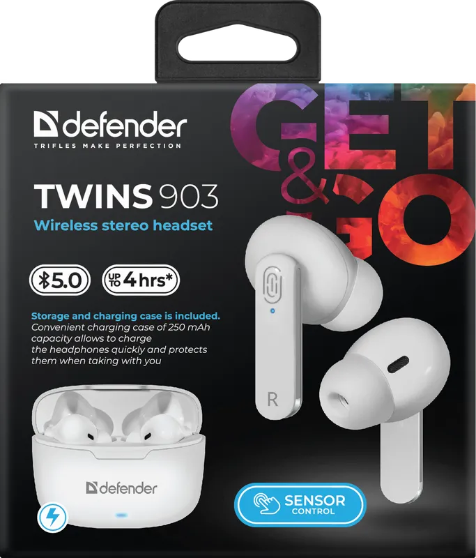 Defender - Bezprzewodowy zestaw słuchawkowy stereo Twins 903