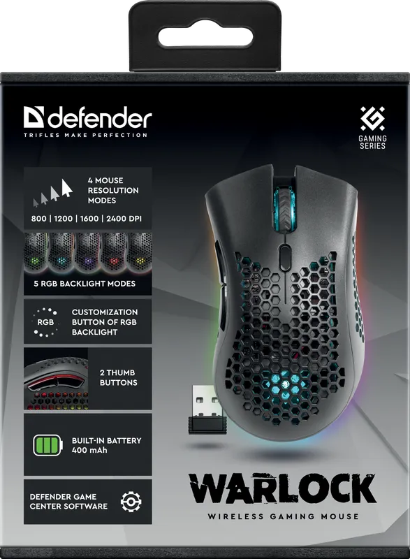 Defender - Bezprzewodowa mysz do gier Warlock GM-709L