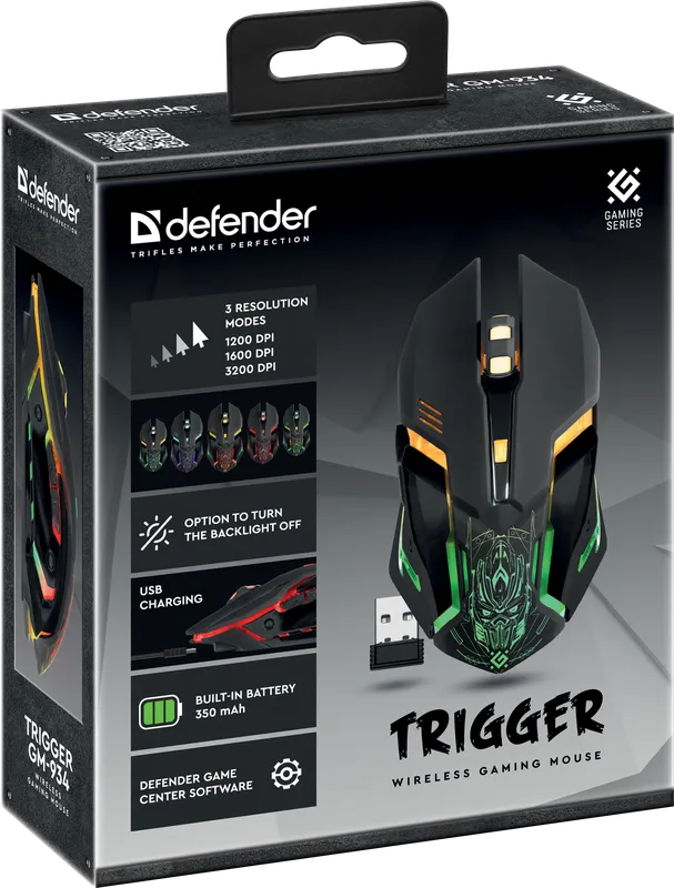 Defender - Bezprzewodowa mysz do gier Trigger GM-934
