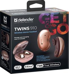 Defender - Bezprzewodowy zestaw słuchawkowy stereo Twins 910