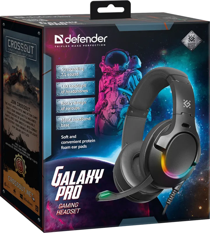 Defender - Zestaw słuchawkowy do gier Galaxy Pro