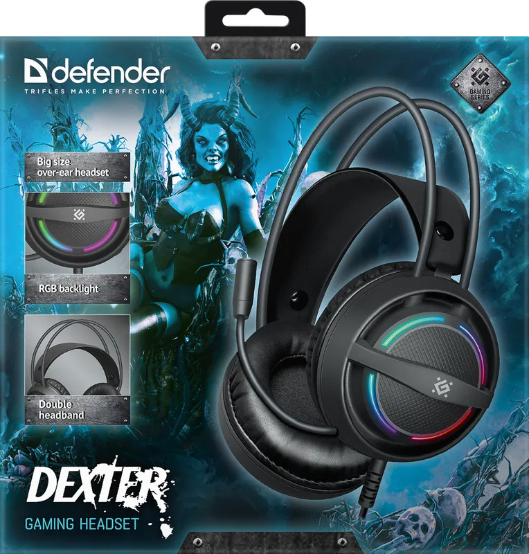 Defender - Zestaw słuchawkowy do gier Dexter