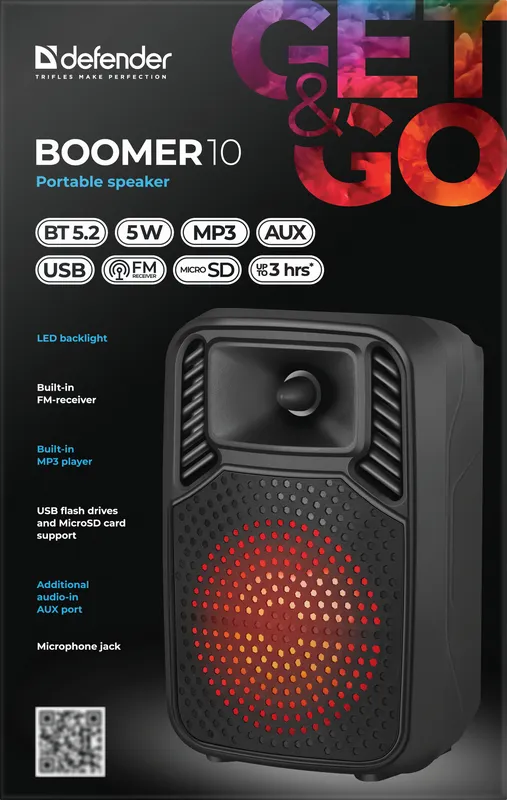 Defender - Przenośny głośnik Boomer 10
