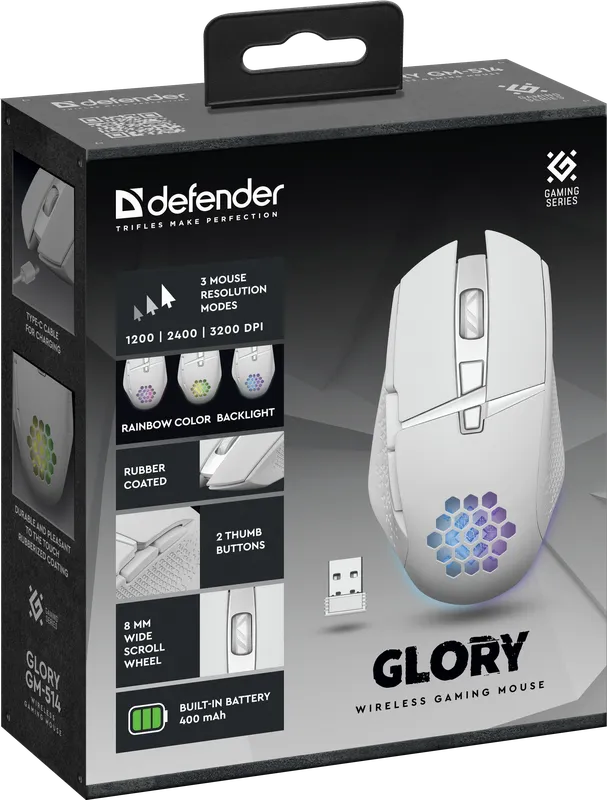 Defender - Bezprzewodowa mysz do gier Glory GM-514