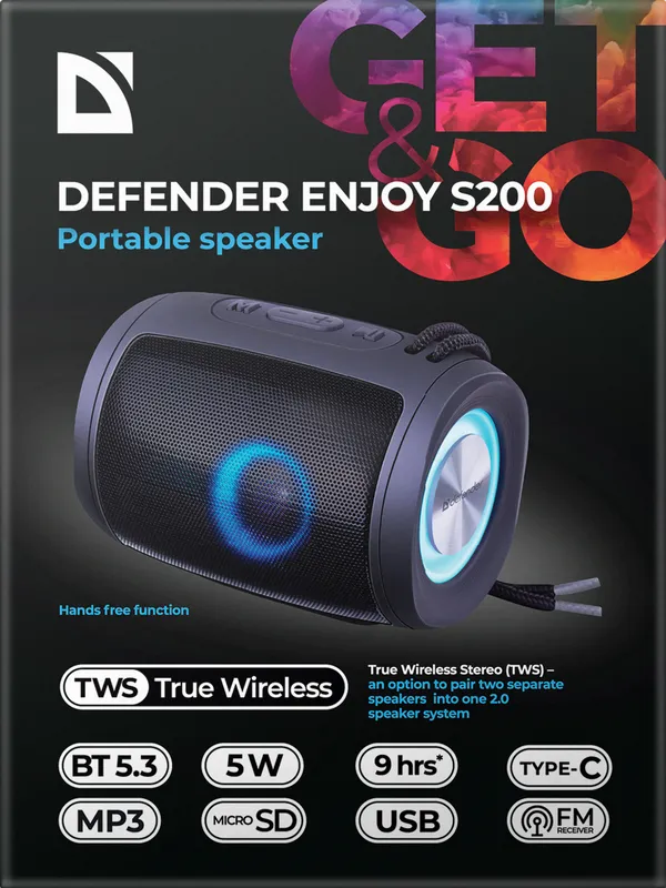 Defender - Przenośny głośnik Enjoy S200