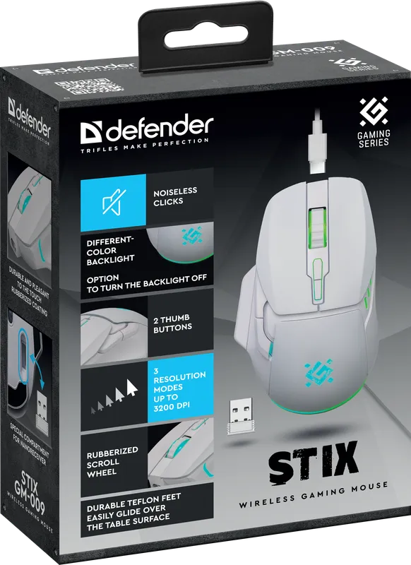 Defender - Bezprzewodowa mysz do gier Stix GM-009