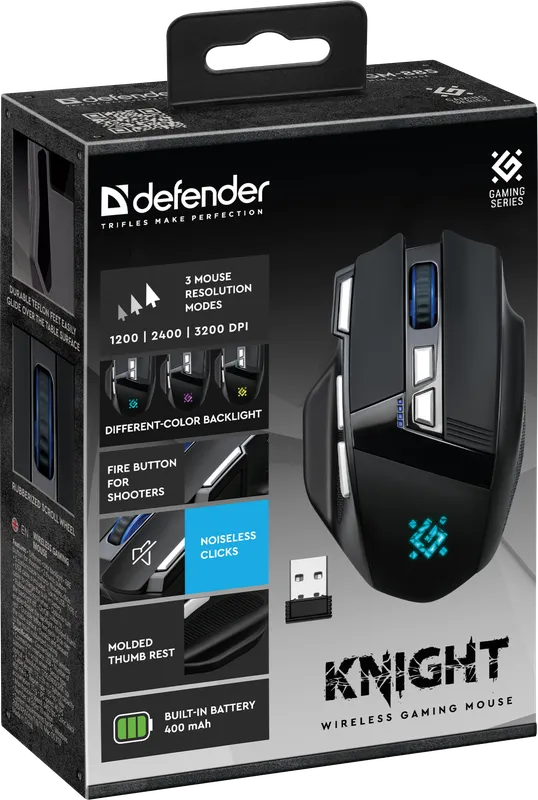 Defender - Bezprzewodowa mysz do gier Knight GM-885