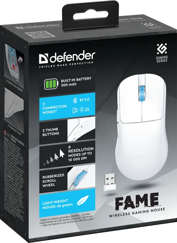 Defender - Bezprzewodowa mysz do gier Fame GM-516