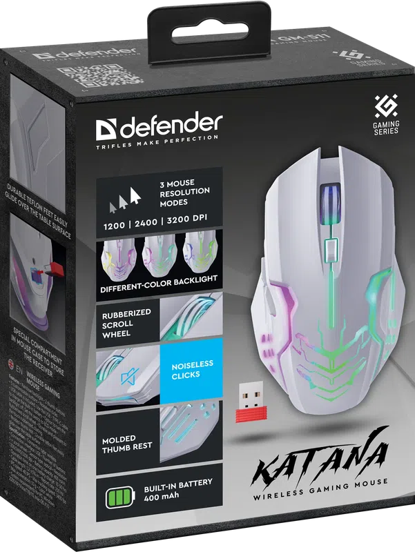 Defender - Bezprzewodowa mysz do gier Katana GM-511