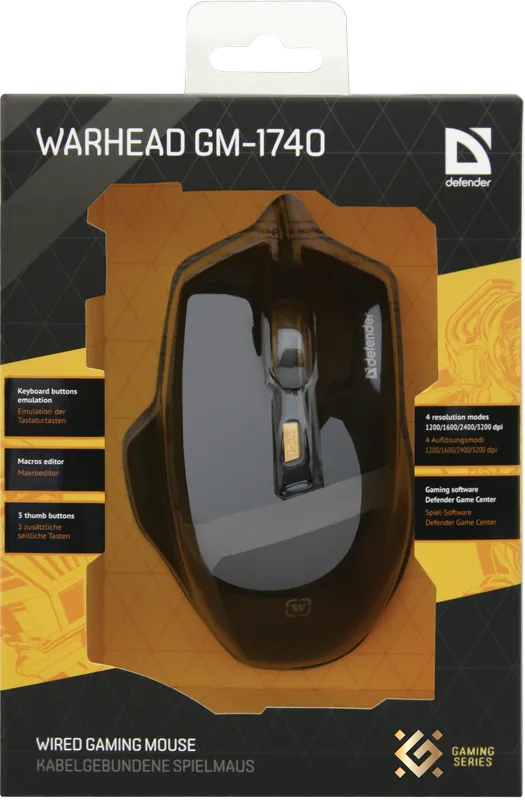 Defender - Przewodowa mysz do gier Warhead GM-1740