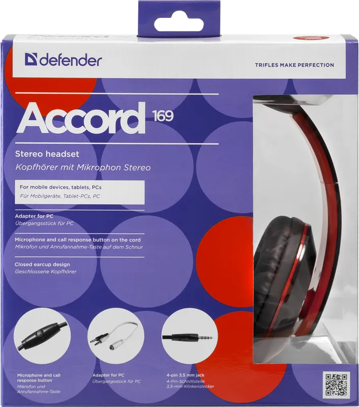 Defender - Zestaw słuchawkowy do urządzeń mobilnych Accord-169