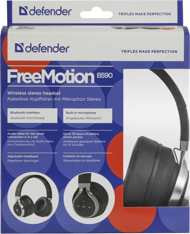 Defender - Bezprzewodowy zestaw słuchawkowy stereo FreeMotion B590