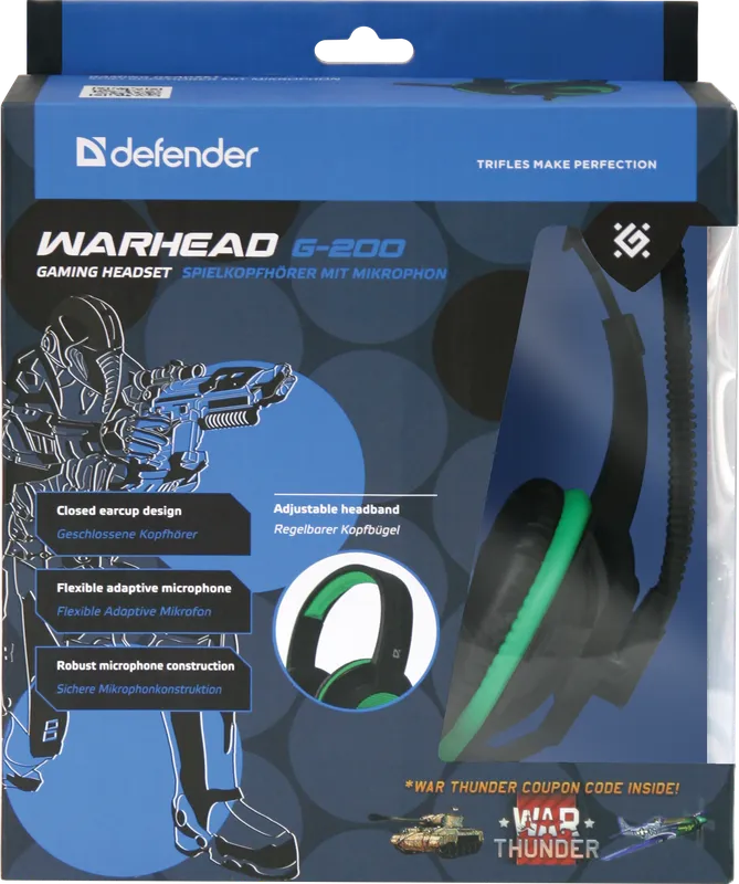 Defender - Zestaw słuchawkowy do gier Warhead G-200