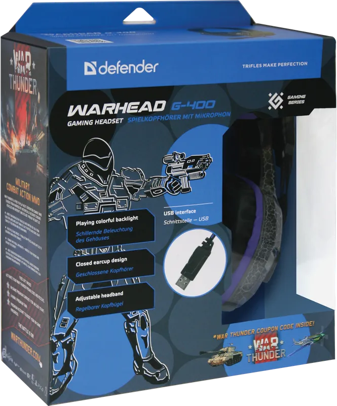 Defender - Zestaw słuchawkowy do gier Warhead G-400