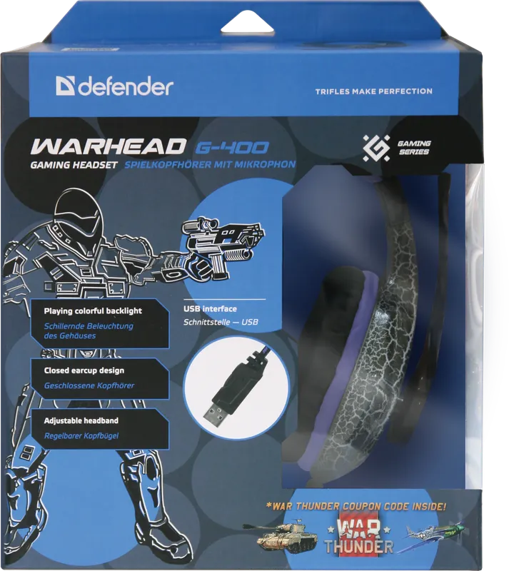 Defender - Zestaw słuchawkowy do gier Warhead G-400