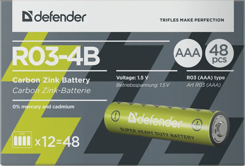 Defender - Bateria cynkowo-węglowa R03-4B