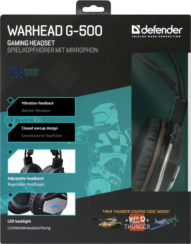 Defender - Zestaw słuchawkowy do gier Warhead G-500