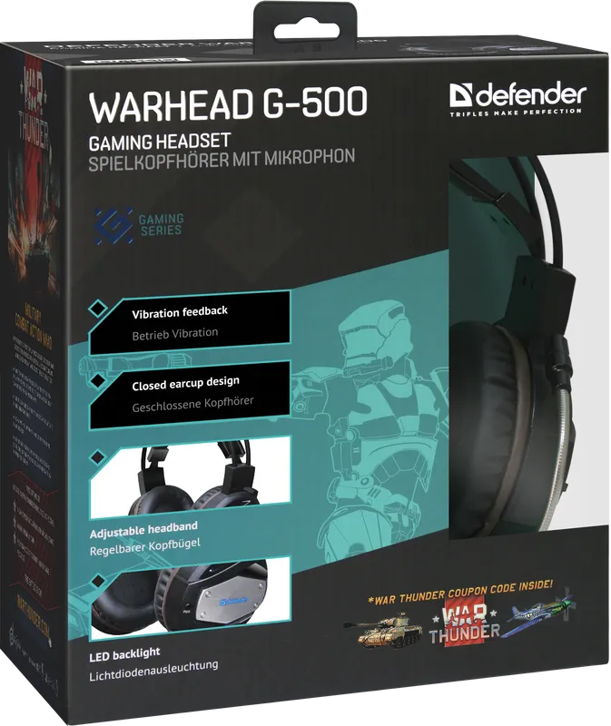 Defender - Zestaw słuchawkowy do gier Warhead G-500