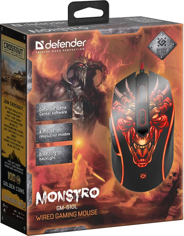 Defender - Przewodowa mysz do gier Monstro GM-510L