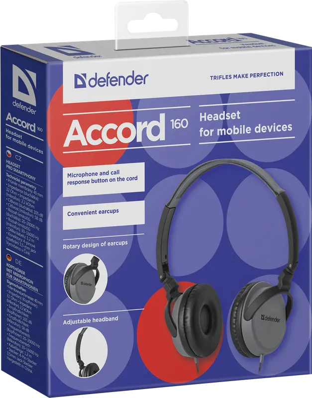 Defender - Zestaw słuchawkowy do urządzeń mobilnych Accord 160