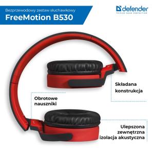 Defender - Bezprzewodowy zestaw słuchawkowy stereo FreeMotion B530