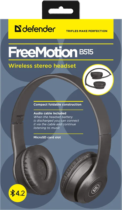 Defender - Bezprzewodowy zestaw słuchawkowy stereo FreeMotion B515