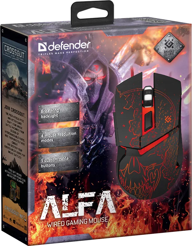 Defender - Przewodowa mysz do gier Alfa GM-703L