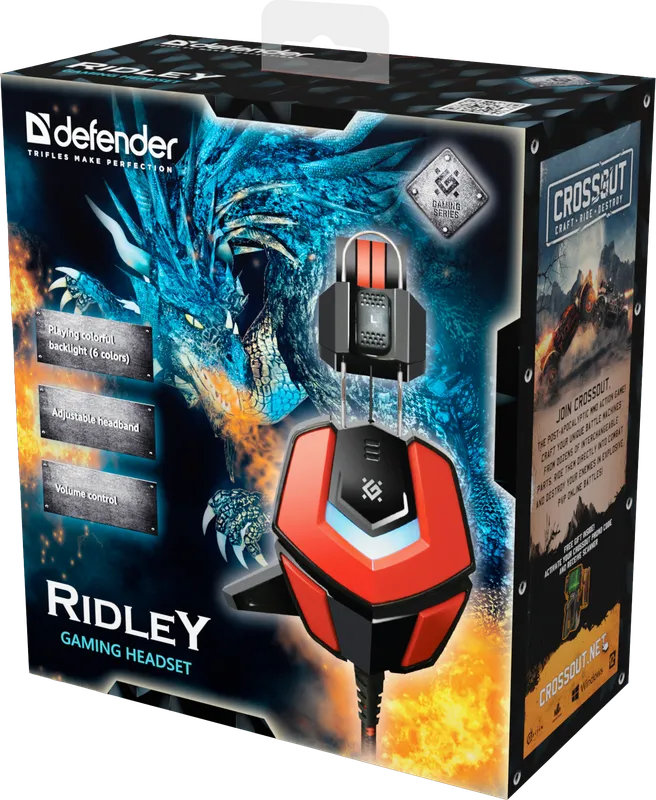 Defender - Zestaw słuchawkowy do gier Ridley