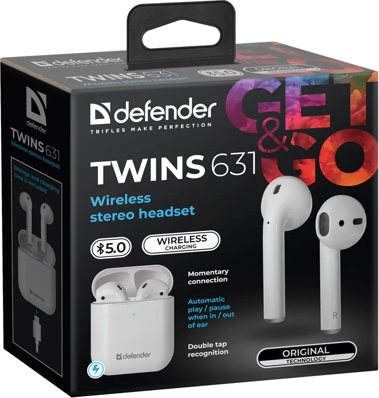 Defender - Bezprzewodowy zestaw słuchawkowy stereo Twins 631