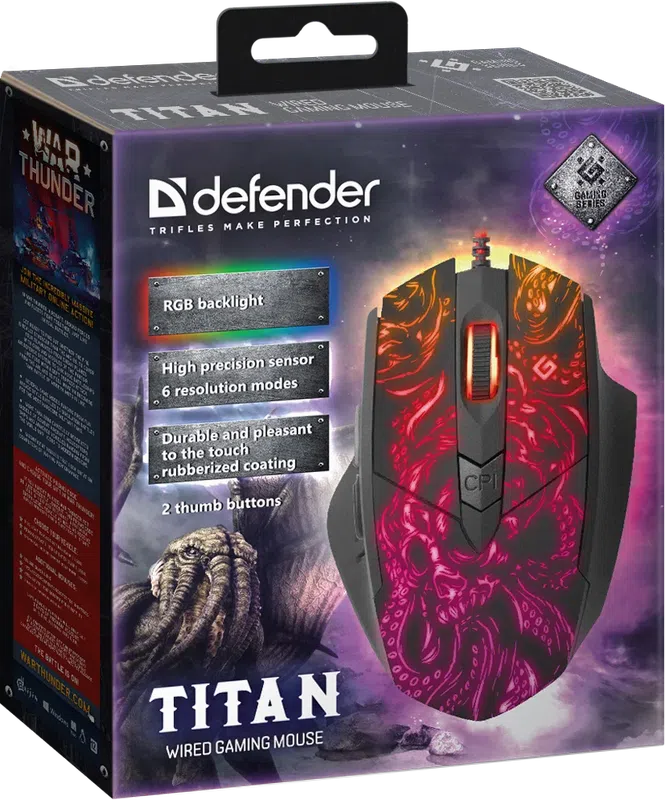 Defender - Przewodowa mysz do gier Titan GM-650L