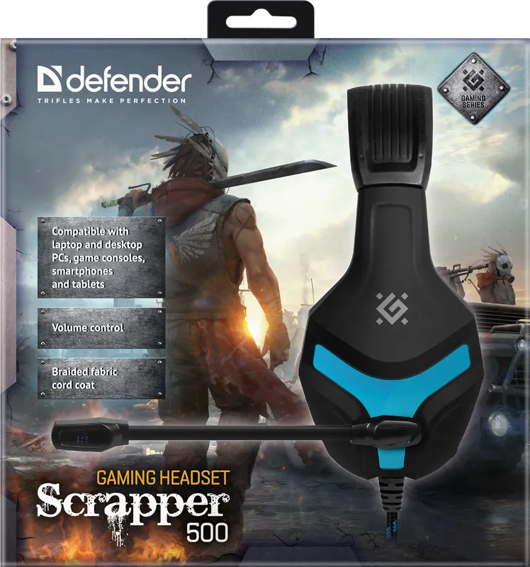Defender - Zestaw słuchawkowy do gier Scrapper 500