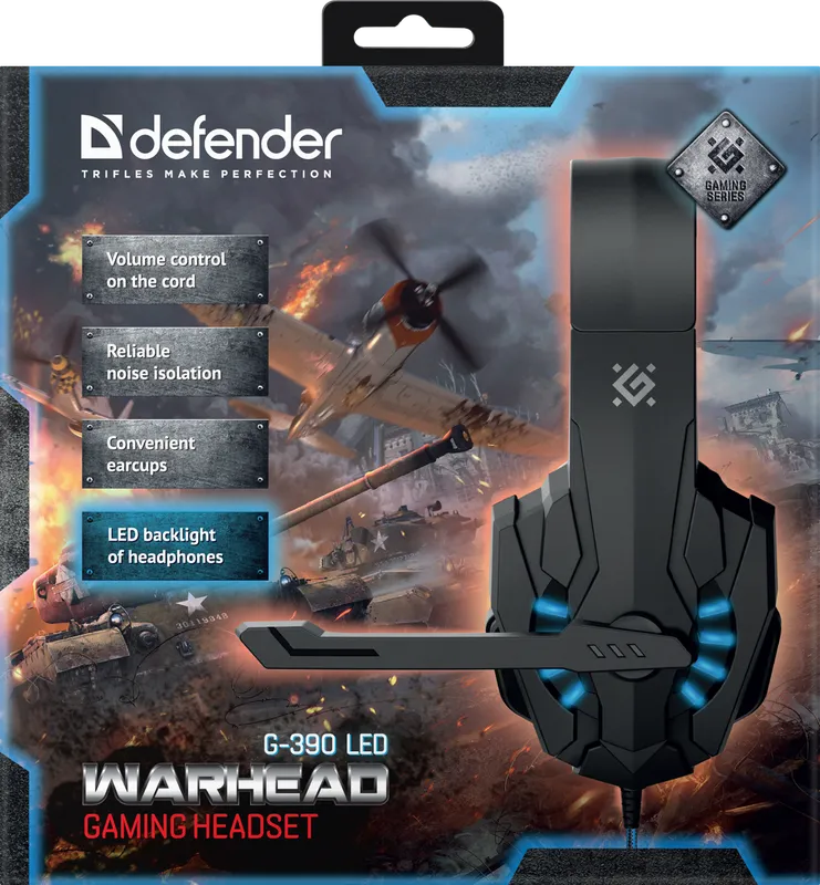 Defender - Zestaw słuchawkowy do gier Warhead G-390 LED