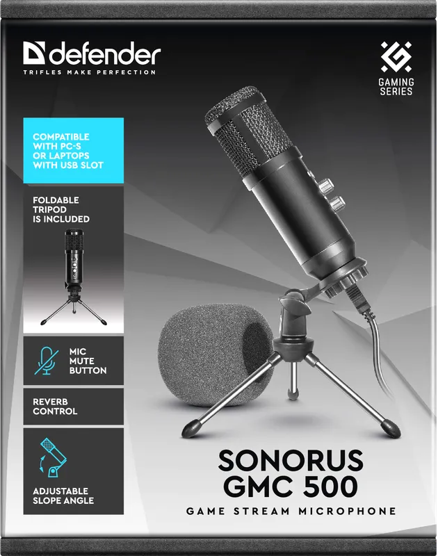 Defender - Mikrofon do transmisji strumieniowej gier Sonorus GMC 500